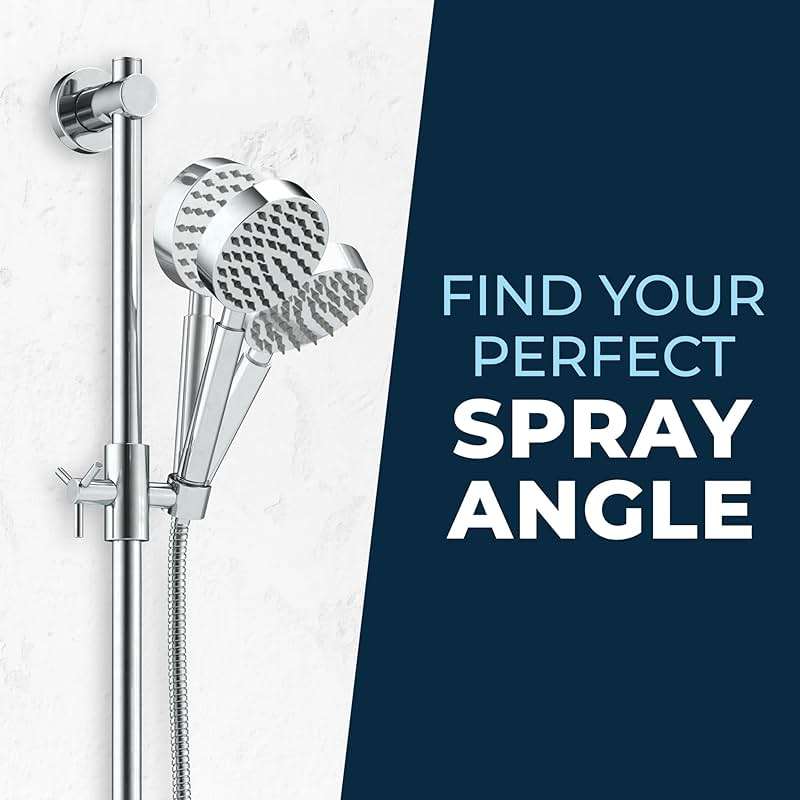 HammerHead Showers® Solid Metal 27.5 Inch Shower Slide Bar for Hand Held Shower Heads, Chrome | Adjustable Height Showerhead with Hose Rail System | Easily Adjust Height & Angle of Handshower - Image 6