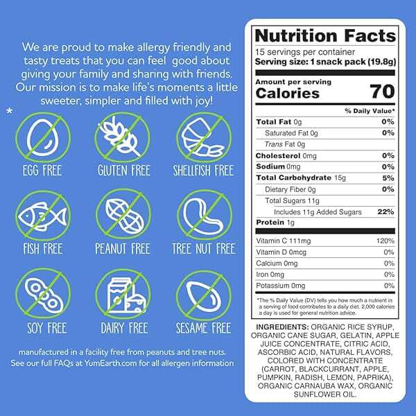 YumEarth Organic Gummy Bears - Fruity Gummy Candy Snack Packs, Gluten Free Snacks for Kids - Allergy Friendly, Non-GMO, No Artificial Dyes - Assorted Flavors, 10.5 oz. (Pack of 15) - Image 3