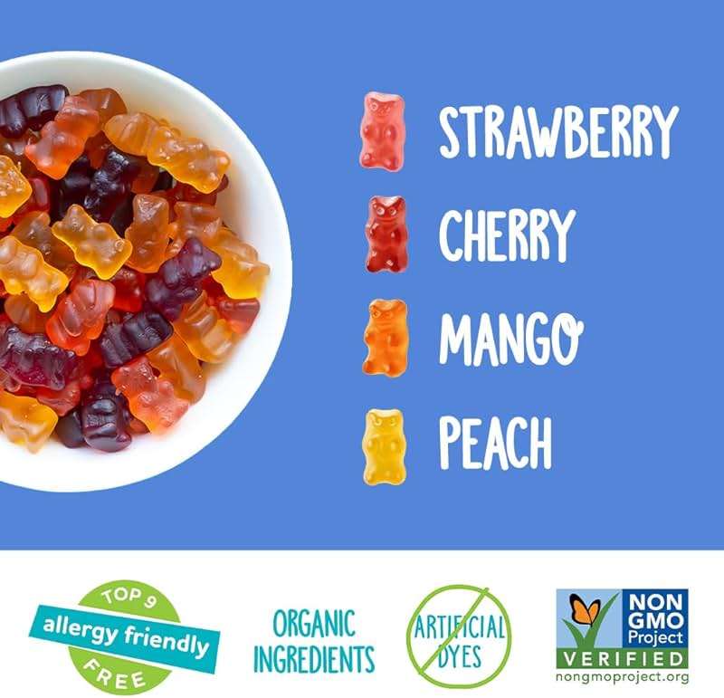 YumEarth Organic Gummy Bears - Fruity Gummy Candy Snack Packs, Gluten Free Snacks for Kids - Allergy Friendly, Non-GMO, No Artificial Dyes - Assorted Flavors, 10.5 oz. (Pack of 15) - Image 4