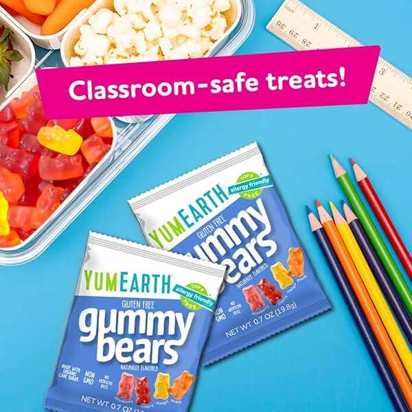 YumEarth Organic Gummy Bears - Fruity Gummy Candy Snack Packs, Gluten Free Snacks for Kids - Allergy Friendly, Non-GMO, No Artificial Dyes - Assorted Flavors, 10.5 oz. (Pack of 15) - Image 6