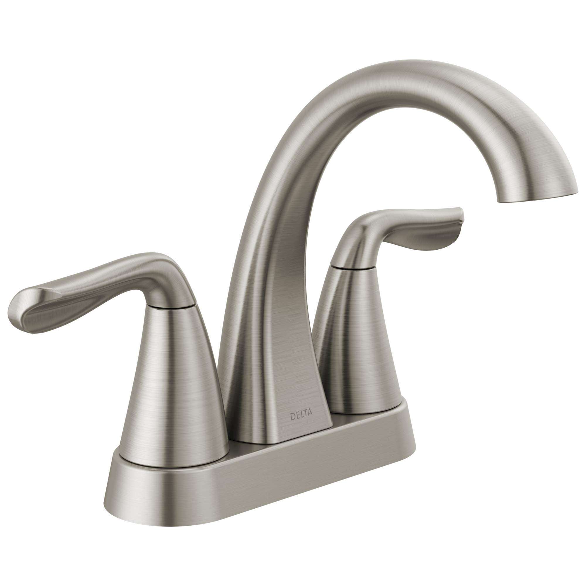 Delta Arvo Centerset Bathroom Faucet, Brushed Nickel 2-Handle Bathroom Faucet, Delta Bathroom Sink Faucet, Brushed Nickel 3-Hole Bathroom Faucet, Spotshield Stainless 25840LF-SS - Image 1