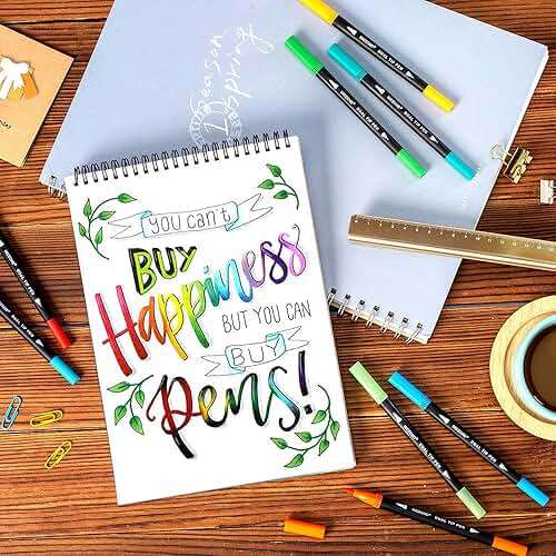 Nicecho 60 Colors Markers for Adult Coloring Books, Dual Brush Art Marker Pens - Fineliner & Brush Pen for Journaling, Calligraphy, Drawing, Sketching - Image 4