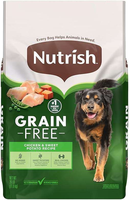 Nutrish Grain Free Dry Dog Food, Chicken & Sweet Potato Recipe, 26 lb. Bag (Rachael Ray) - Image 1