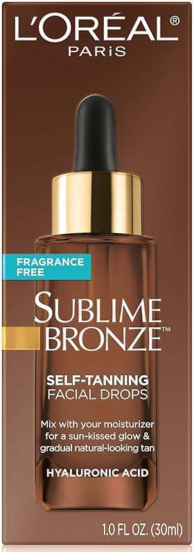 L'Oreal Paris Sublime Bronze Self Tanning Facial Drops with Hyaluronic Acid, Gradual Tan, Fragrance-Free, 1 fl. Oz - Image 2