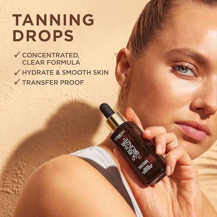 L'Oreal Paris Sublime Bronze Self Tanning Facial Drops with Hyaluronic Acid, Gradual Tan, Fragrance-Free, 1 fl. Oz - Image 5