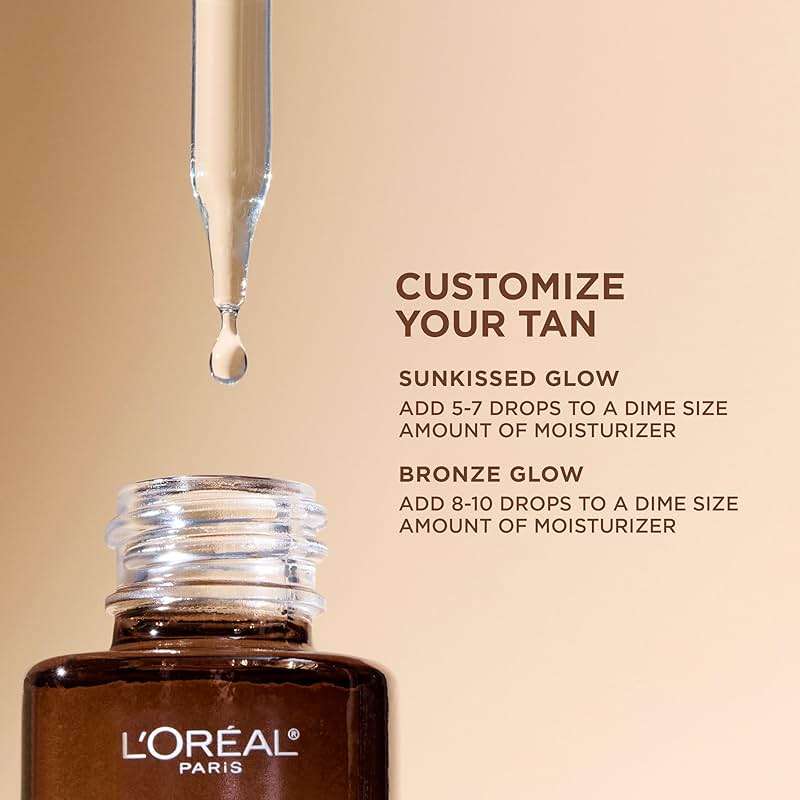 L'Oreal Paris Sublime Bronze Self Tanning Facial Drops with Hyaluronic Acid, Gradual Tan, Fragrance-Free, 1 fl. Oz - Image 6