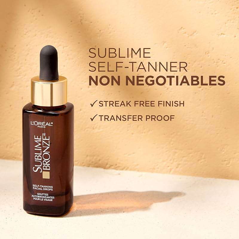 L'Oreal Paris Sublime Bronze Self Tanning Facial Drops with Hyaluronic Acid, Gradual Tan, Fragrance-Free, 1 fl. Oz - Image 8