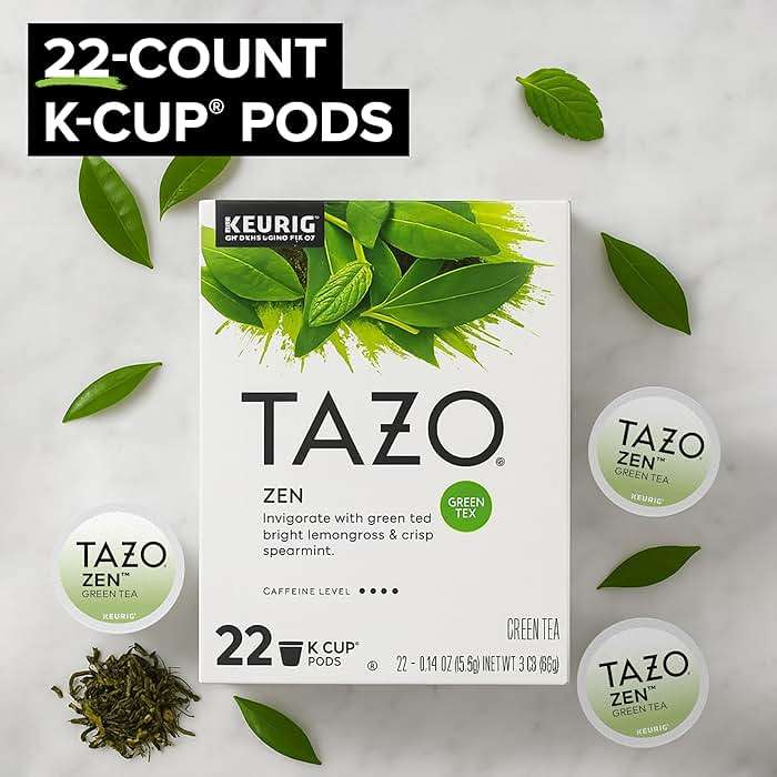 TAZO Zen Green Tea K-Cups, Green Tea Zen for Health and Wellness, 22 Pods - Image 2