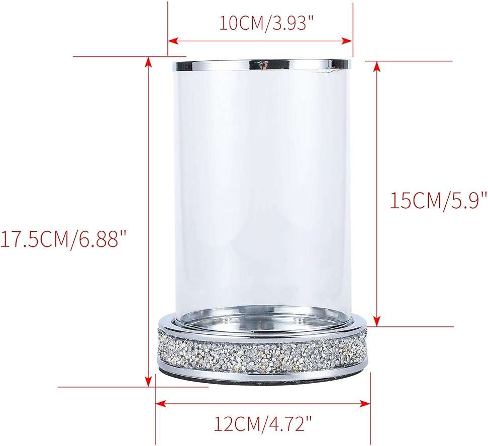 Pillar Candle Holders set of 2,Hurricane Candle Holders for Pillar Candle,Glass Candle Holder for Coffee Dining Table, Wedding, Christmas, Halloween, Home Decoration,Silver Candle Holders - Image 3