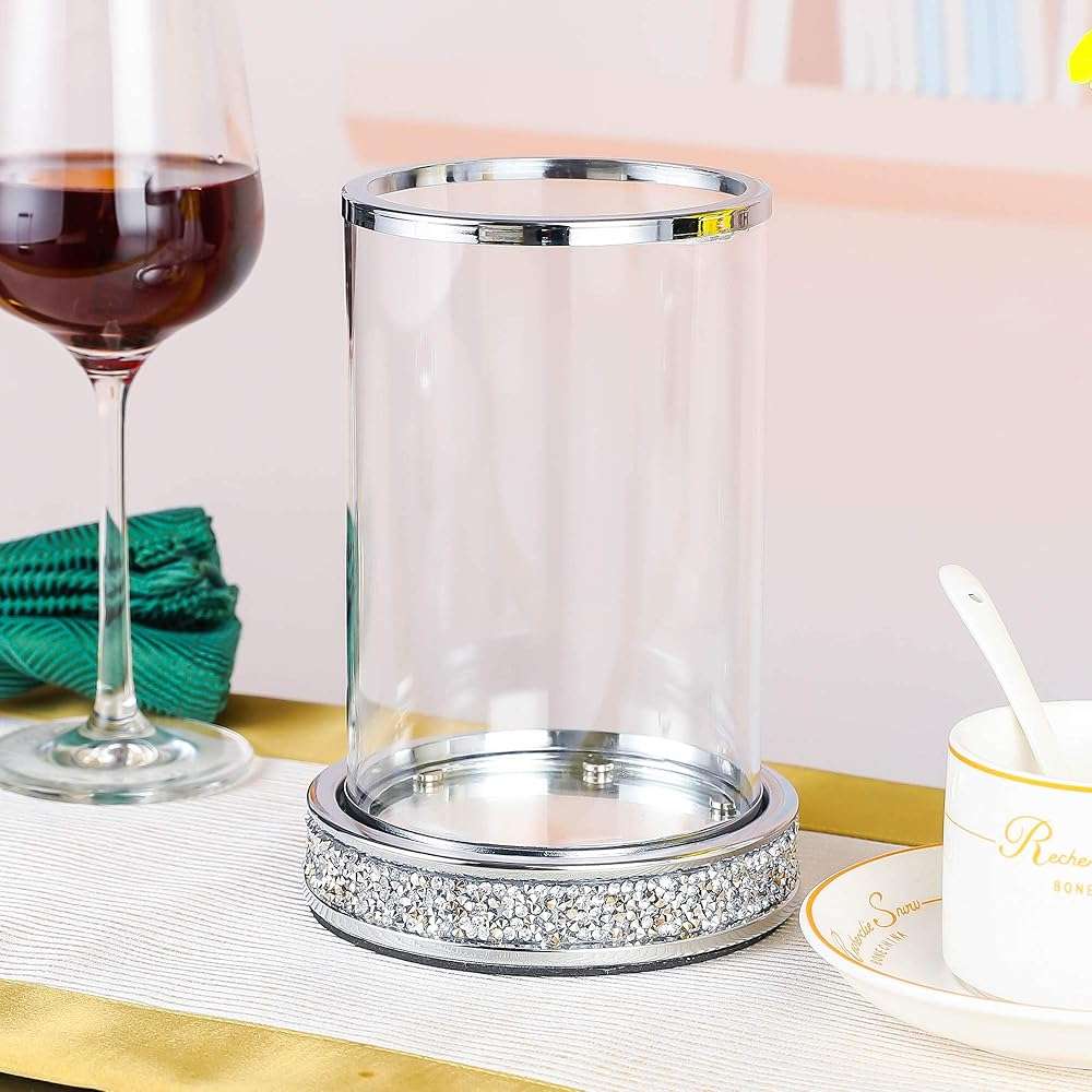 Pillar Candle Holders set of 2,Hurricane Candle Holders for Pillar Candle,Glass Candle Holder for Coffee Dining Table, Wedding, Christmas, Halloween, Home Decoration,Silver Candle Holders - Image 7