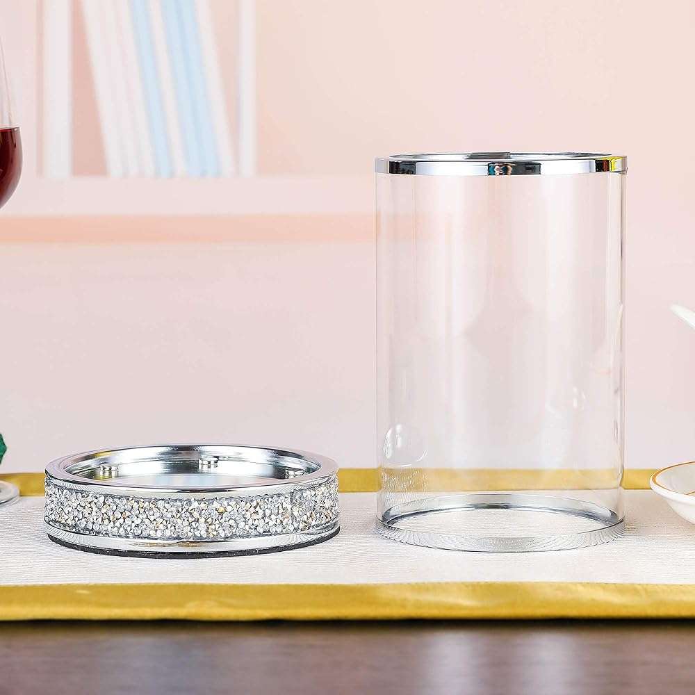 Pillar Candle Holders set of 2,Hurricane Candle Holders for Pillar Candle,Glass Candle Holder for Coffee Dining Table, Wedding, Christmas, Halloween, Home Decoration,Silver Candle Holders - Image 8