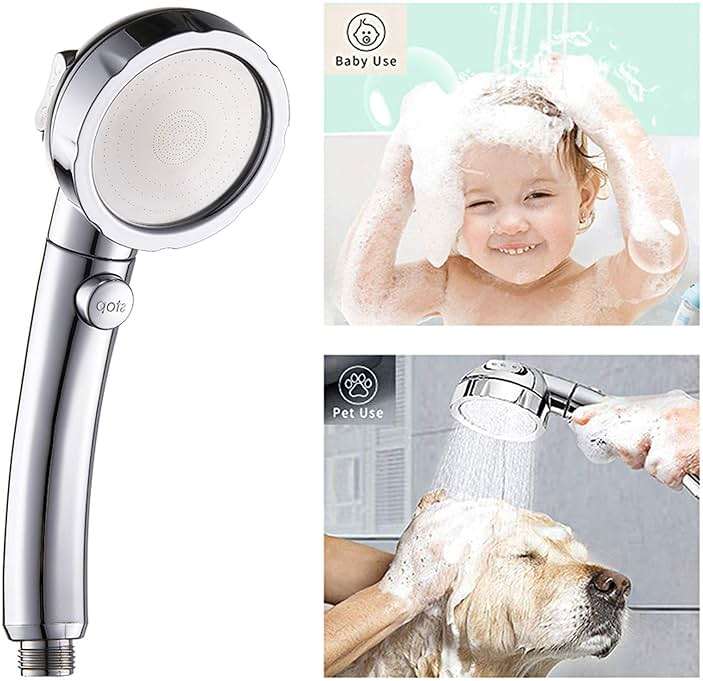 KAIYING Chrome High Pressure Handheld Shower Head with ON/OFF Pause Switch, 3 Spray Modes Shower Wand with Shut Off Button, Removable Camper Shower Head with Hose and Adjustable Angle Bracket - Image 4