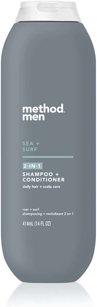 Method Men 2-in-1 Shampoo and Conditioner, Sea + Surf - Cleans and Conditions with Argan and Jojoba Oil - Made without Parabens - 14 oz - Image 1