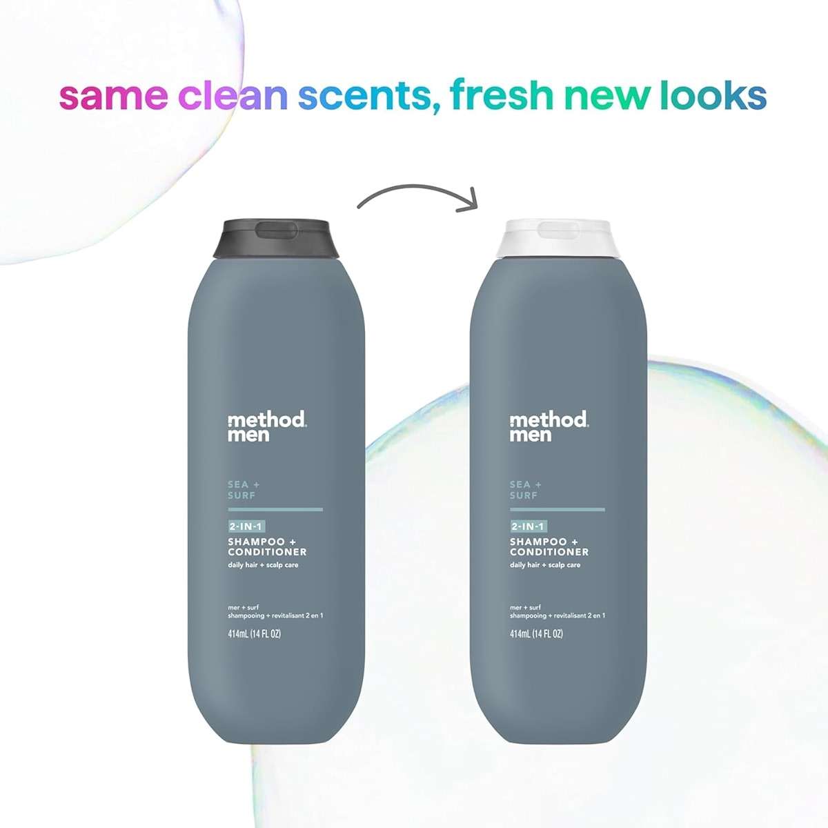 Method Men 2-in-1 Shampoo and Conditioner, Sea + Surf - Cleans and Conditions with Argan and Jojoba Oil - Made without Parabens - 14 oz - Image 5