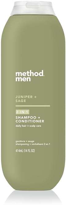 Method Men 2-in-1 Shampoo and Conditioner, Juniper + Sage - Cleans and Conditions with Argan and Jojoba Oil - Made without Parabens - 14 oz - Image 1