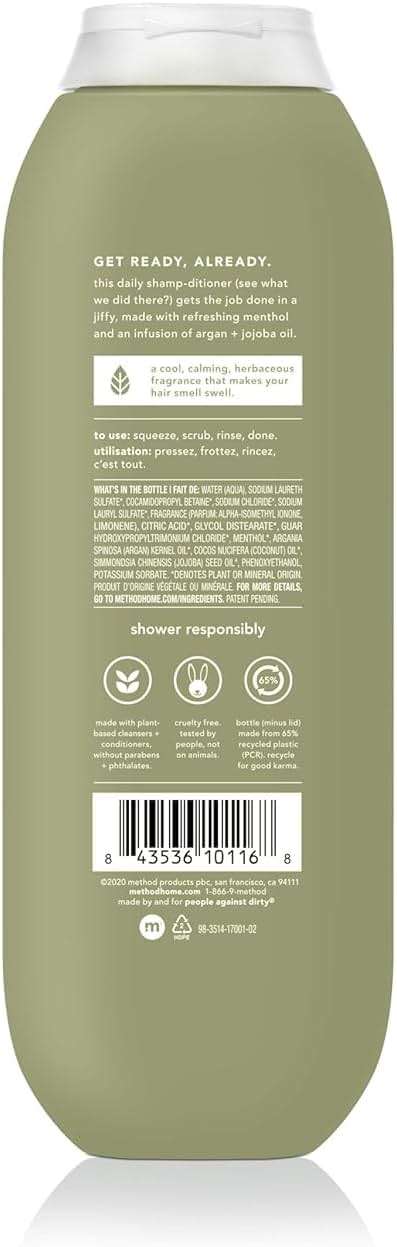Method Men 2-in-1 Shampoo and Conditioner, Juniper + Sage - Cleans and Conditions with Argan and Jojoba Oil - Made without Parabens - 14 oz - Image 2