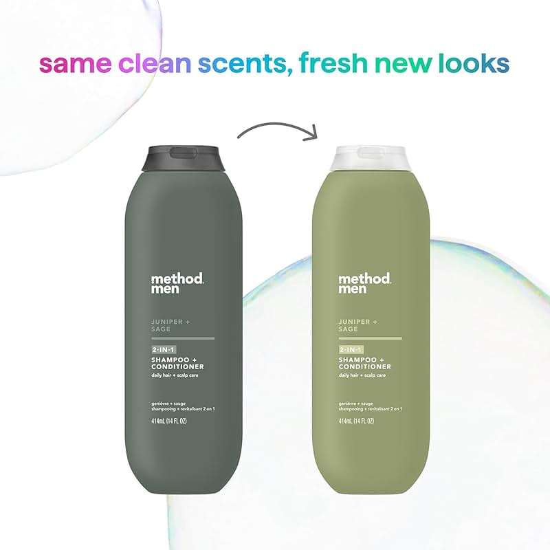 Method Men 2-in-1 Shampoo and Conditioner, Juniper + Sage - Cleans and Conditions with Argan and Jojoba Oil - Made without Parabens - 14 oz - Image 6