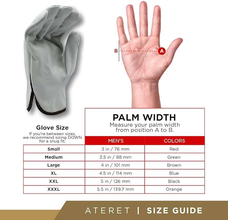 ATERET 12 Pairs Medium Heavy Duty Durable Cowhide Leather Work Gloves I Driver Gloves for Truck Driving, Warehouse, Gardening, Farming - Image 7