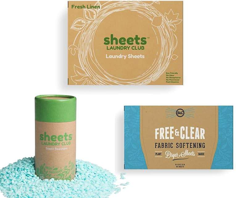 Sheets Laundry Club Bundle - 50 Pack (up to 100 loads) Fresh Linen Detergent Sheets, 40 Pack Lavender Dryer Sheets & 8 Oz. Lavender Scent Booster - New Liquidless Technology - Image 6