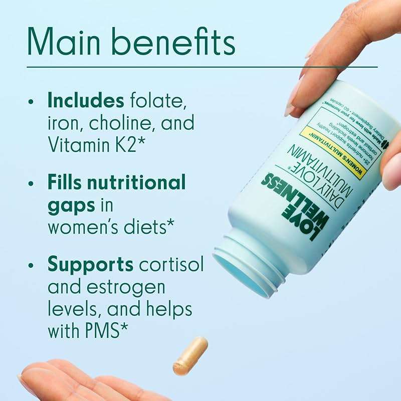 Love Wellness Daily Love Multivitamin for Women | Supports Energy, Cortisol, Immune Health, Stress Relief, & PMS | Complete with Vitamin D, C, Iron, Calcium, Zinc, & Biotin, Magnesium | 30-Day Supply - Image 3