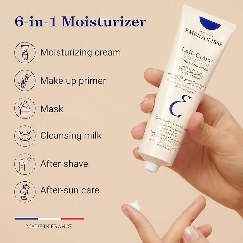Embryolisse Lait-Crème Concentré Sensitive Face Moisturizer and Makeup Primer, Hypoallergenic Fragrance-Free Face Cream with Aloe Vera and Shea Butter - Image 3