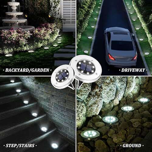 SOLPEX Solar Lights Outdoor Waterproof, 12 Pack Solar Ground Lights, Solar Garden Lights Landscape Lighting for Pathway Driveway Patio Backyard Walkway (Cool White) - Image 2