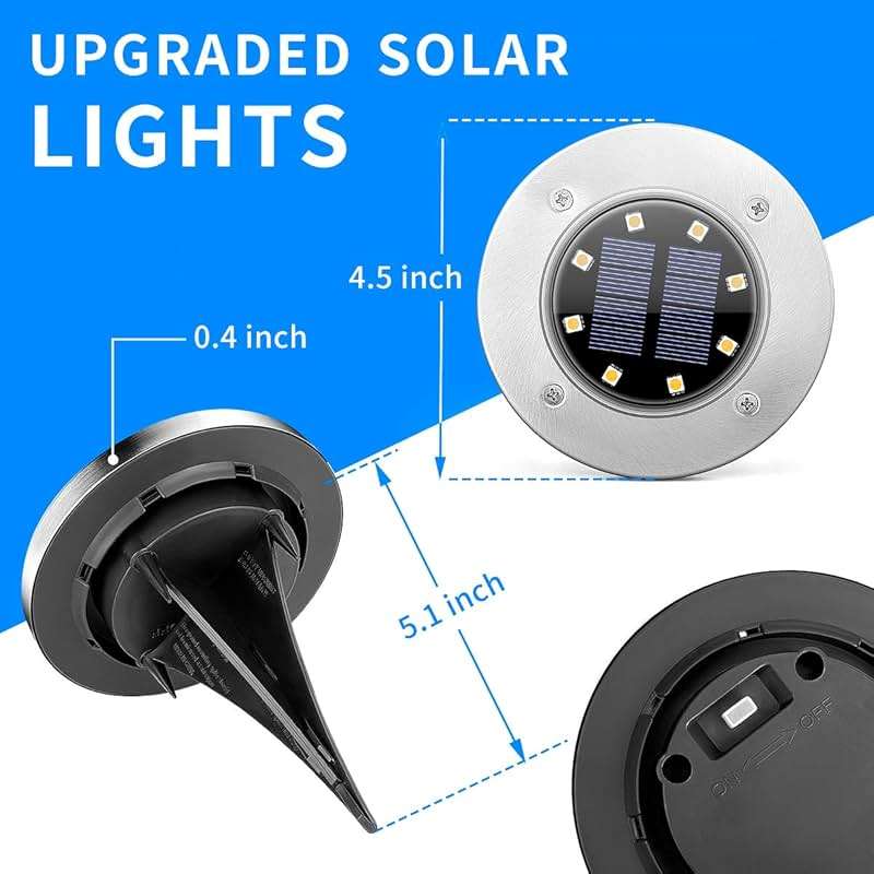 SOLPEX Solar Lights Outdoor Waterproof, 12 Pack Solar Ground Lights, Solar Garden Lights Landscape Lighting for Pathway Driveway Patio Backyard Walkway (Cool White) - Image 6