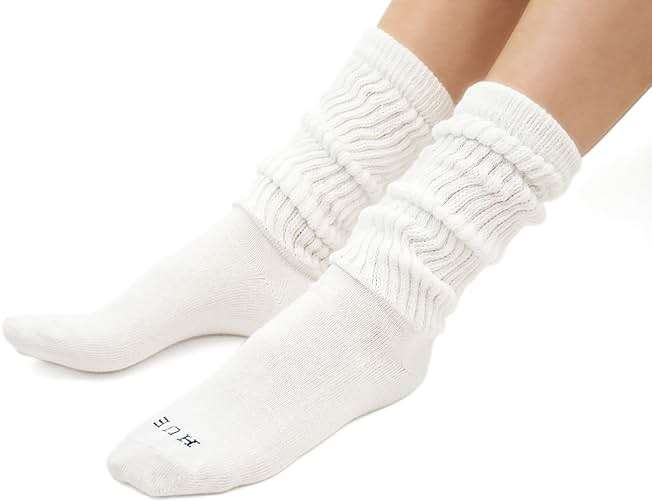HUE Women’s Slouch Socks Crew Boot Chunky Ribbed Cotton Scrunch - Image 2