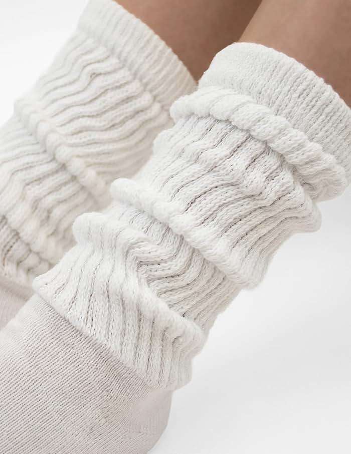 HUE Women’s Slouch Socks Crew Boot Chunky Ribbed Cotton Scrunch - Image 3