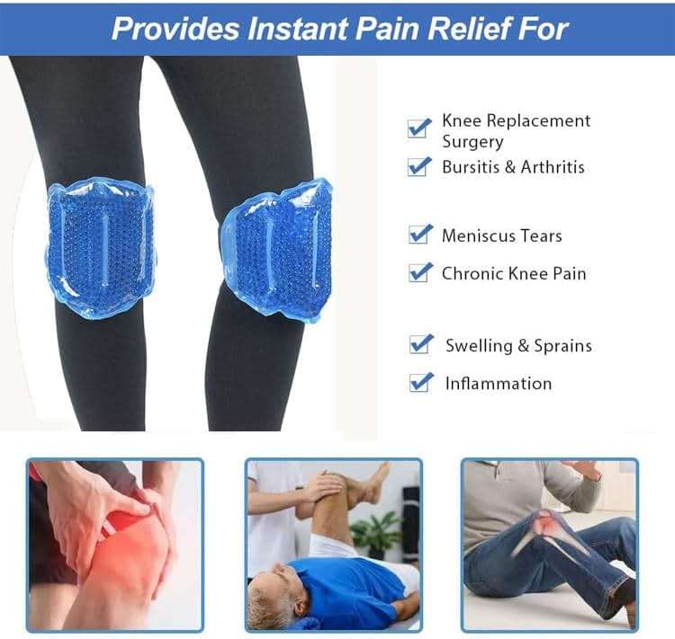 MR.ICE Knee Ice Pack Wrap 2 Packs,Reusable Ice Packs for Knee Replacement Surgery, Gel Cold Therapy Pack for Injuries, Surgery Recovery, Arthritis, Swelling, Bruises, Joint & Muscle Pain Relief - Image 2