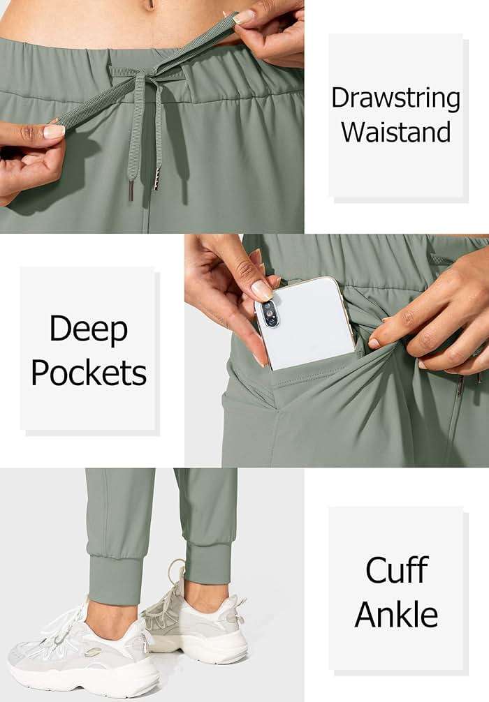 SANTINY Women's Joggers Pants Pockets Drawstring Running Sweatpants for Women Lounge Workout Jogging - Image 3