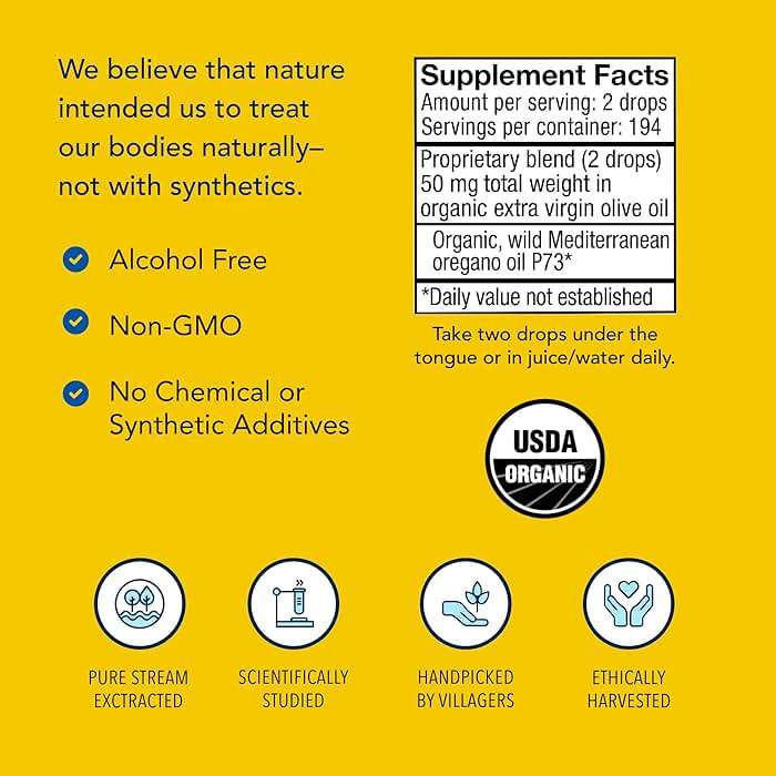 NORTH AMERICAN HERB & SPICE Oreganol - 1 fl oz, Pack of 3 - Unprocessed, Wild, Organic Oregano Oil - Mediterranean Source P73 - Non-GMO - 1296 Total Servings - Image 4