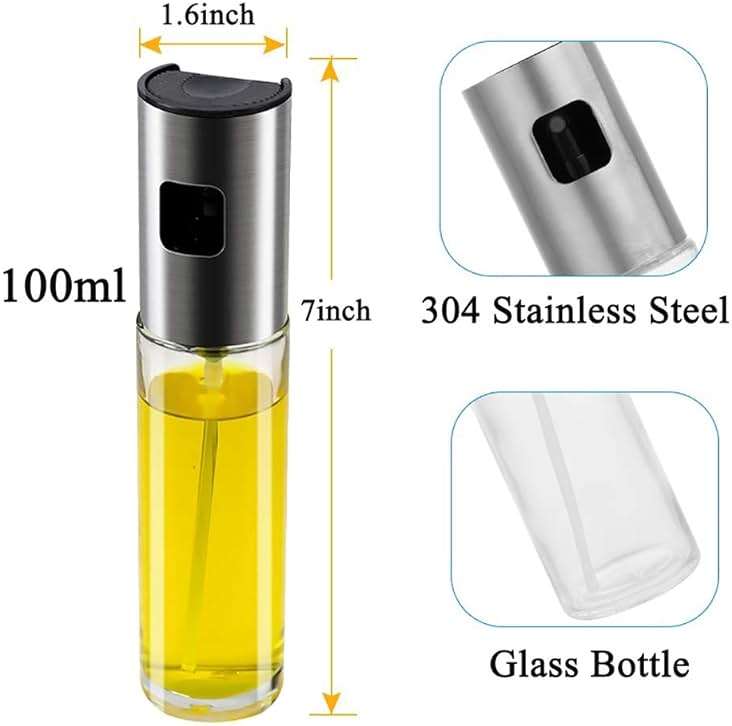 ZEREOOY Oil Sprayer for Cooking Olive Oil Sprayer Mister for Air Fryer Vegetable Vinegar Oil Portable Mini Kitchen Gadgets for Baking,Salad,Grilling,BBQ,Roasting(1 Pack) - Image 3