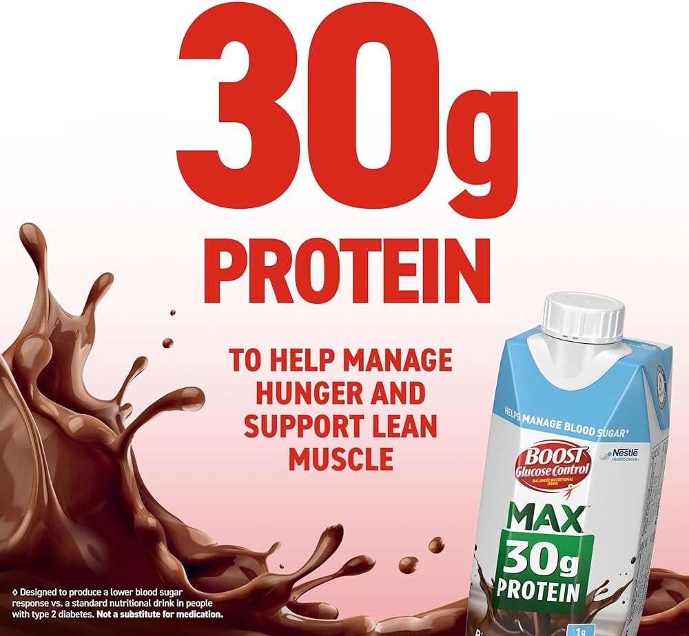 BOOST Glucose Control Max 30g Protein Nutritional Drink, Rich Chocolate, 11 Fl Oz (Pack of 12), Packaging May Vary - Image 4