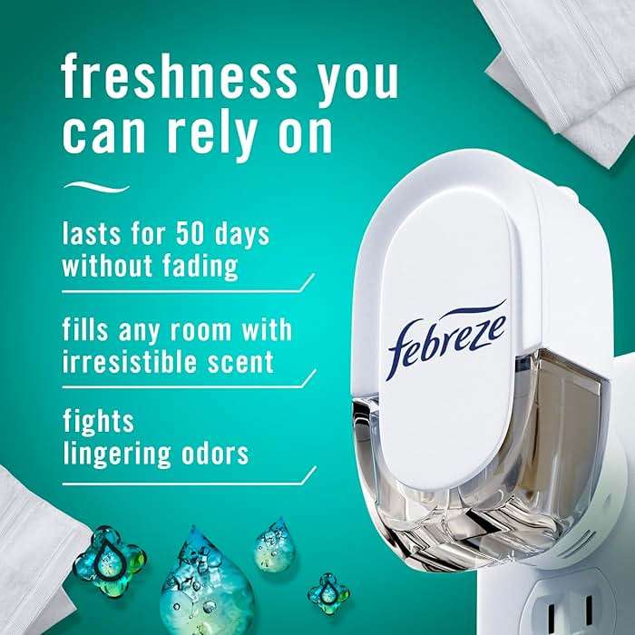 Febreze Plug-in Air Freshener, Odor-Fighting Scented Oil Refill, Air Fresheners for Home, Bathroom and Kitchen, Long Lasting, Unstopables Fresh Scent, 0.87oz Refills, Multi Color, 3 Count - Image 2