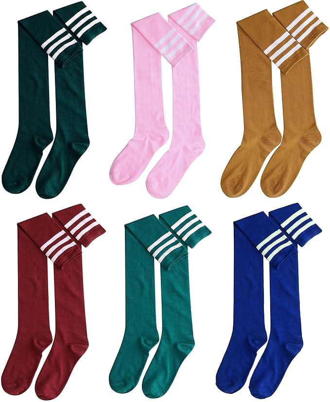 CISMARK Thigh High Striped Over the Knee Socks Long Knee High Socks for Women - Image 3