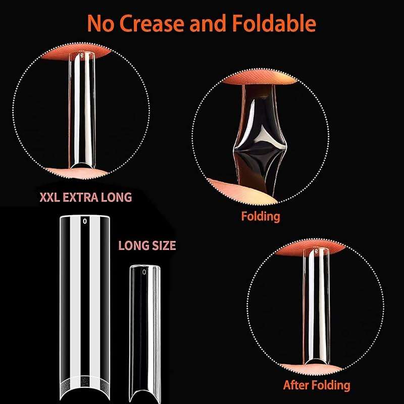UNA GELLA Nail Tips Square XXL Tips 120 PCS No C Curve Gel Tips Extra Long Square Straight Nails Half Fake Nail Tips No Trace for Acrylic Nails Tips for Home DIY with Box - Image 5