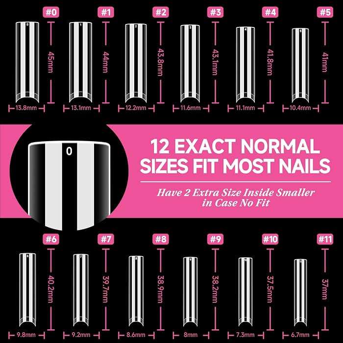 UNA GELLA Nail Tips Square XXL Tips 120 PCS No C Curve Gel Tips Extra Long Square Straight Nails Half Fake Nail Tips No Trace for Acrylic Nails Tips for Home DIY with Box - Image 7