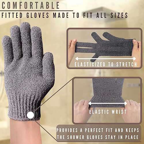 Kotomoda Sphynx Cat Bath Glove, Carbonized Bamboo Charcoal Exfoliating Mitt for Hairless Cats, Gentle Pet Grooming Bath Scrub for Peterbald and Donskoy (1 Pair) - Image 3