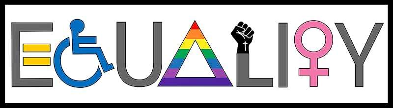 Equality Bumper-Sticker - We are All Powerful Valuable Deserving & Equal Vinyl Decal 6" x 2" Car Auto-Mobile Vehicle Window LGBT-Q-IA Gay Pride Female BLM + Better Than Magnets - Image 1