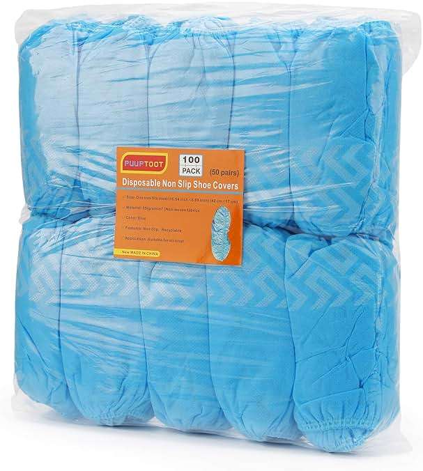 Disposable Shoe Cover - 100 Pack (50 Pairs), Non Woven Fabric Waterproof Non-slip Boot Cover for Indoor Outdoor - Image 1