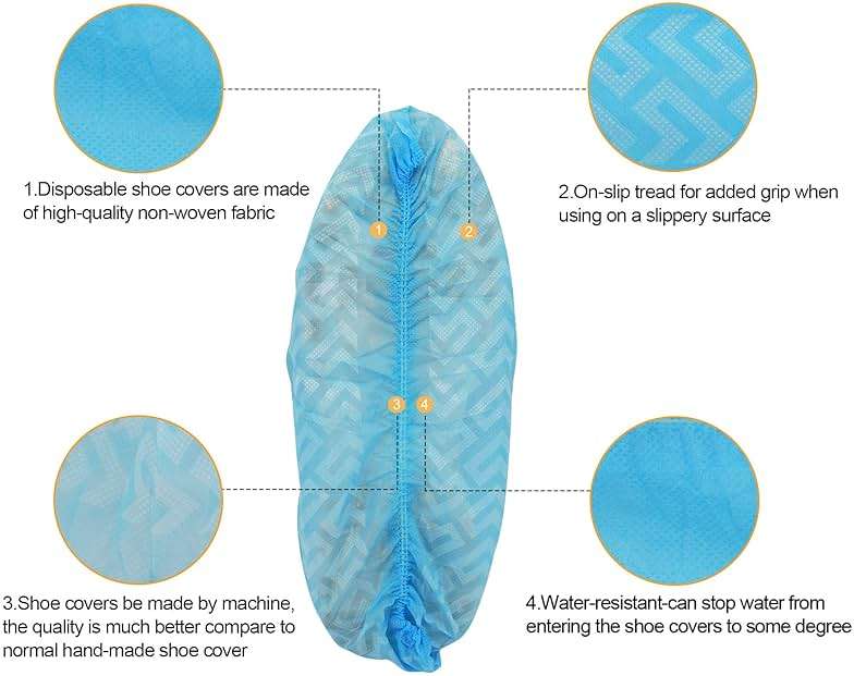 Disposable Shoe Cover - 100 Pack (50 Pairs), Non Woven Fabric Waterproof Non-slip Boot Cover for Indoor Outdoor - Image 2