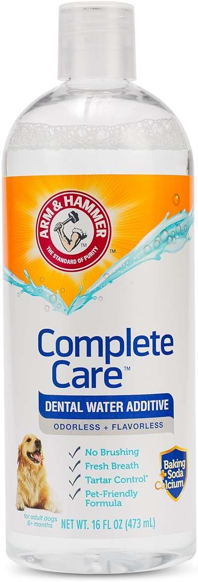 Arm & Hammer Complete Care Dog Dental Water Additive, Odorless Flavorless Daily Oral Care Solution with Baking Soda and Calcium for Plaque, Tartar, and Fresh Breath, 16 Fl Oz - Image 1