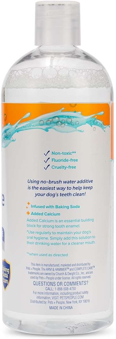 Arm & Hammer Complete Care Dog Dental Water Additive, Odorless Flavorless Daily Oral Care Solution with Baking Soda and Calcium for Plaque, Tartar, and Fresh Breath, 16 Fl Oz - Image 2