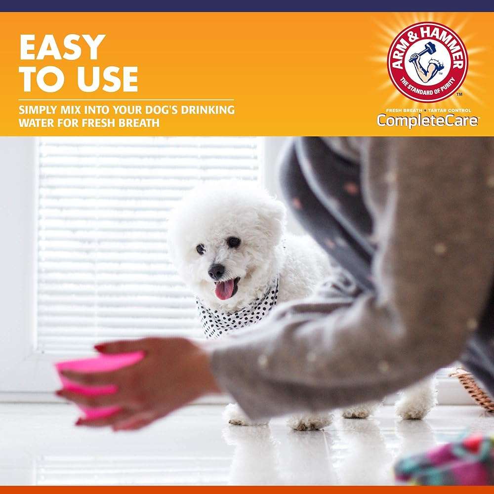 Arm & Hammer Complete Care Dog Dental Water Additive, Odorless Flavorless Daily Oral Care Solution with Baking Soda and Calcium for Plaque, Tartar, and Fresh Breath, 16 Fl Oz - Image 4
