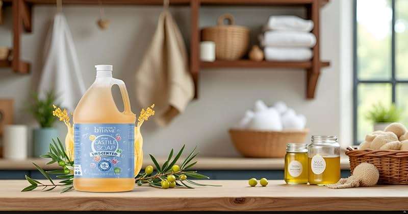 Brittanie's Pure Organic Castile Liquid Olive Oil Soap Refill, 1 Gallon Unscented | Face, Body Wash, All Purpose Cleaner, Dishes, Pets, Laundry | Vegan, Biodegradable, Made in USA - Image 4