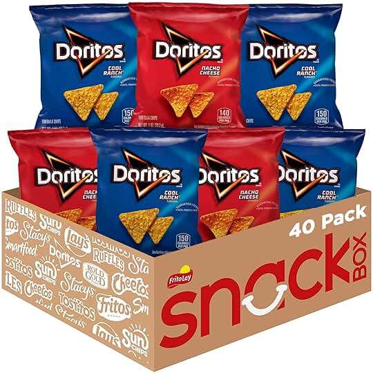 Doritos Flavored Tortilla Chips, Favorites Variety Pack (Nacho Cheese and Cool Ranch), 1 Ounce (Pack of 40) - Image 1