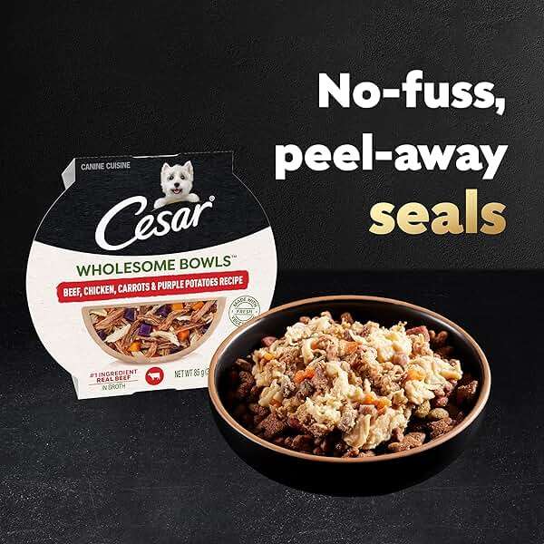 Cesar Wholesome Bowls Adult Wet Dog Food, Beef, Chicken, Purple Potatoes & Carrots, 3 oz. (10 Count, Pack of 1) - Image 9
