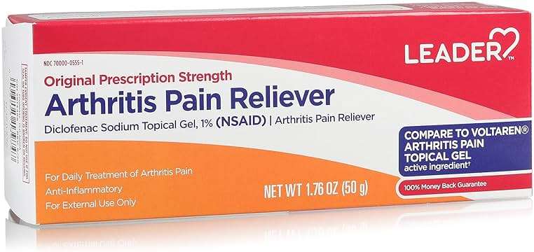 Leader Diclofenac Sodium Topical Pain Relief Gel Tube, Powerful Anti-Inflammatory Gel (Compare to Voltaren), 1.76 Ounce, Pack of 2 - Image 2