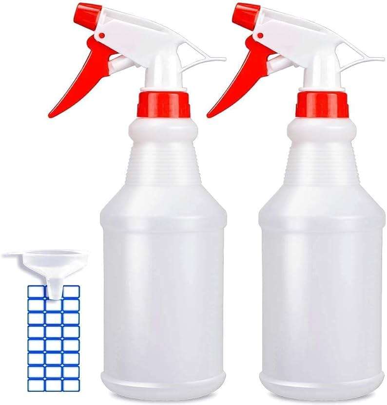 JohnBee Empty Spray Bottles (16oz/2Pack) - Adjustable Spray Bottles for Cleaning Solutions - No Leak and Clog - HDPE spray bottle For Plants, Pet, Vinegar, BBQ, and Rubbing Alcohol - Image 1